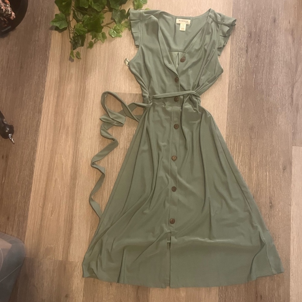 NWOT sage green midi dress